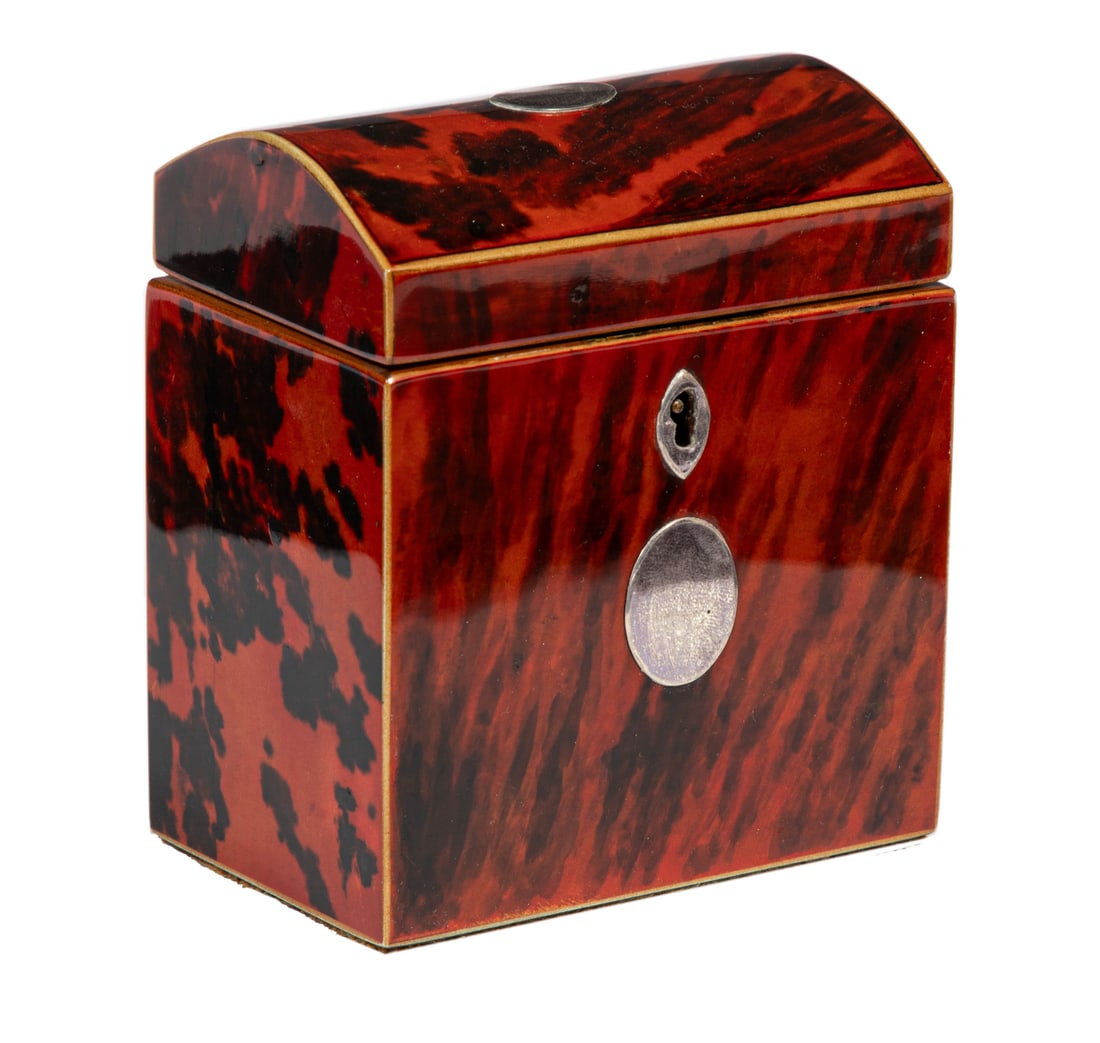 Georgian Red Tortoiseshell Tea Caddy (1 of 13)