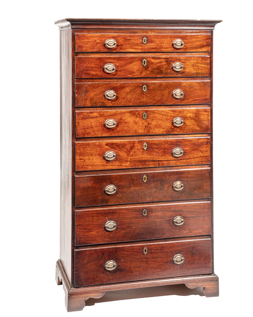 Georgian Mahogany Tall Chest (1 of 3)