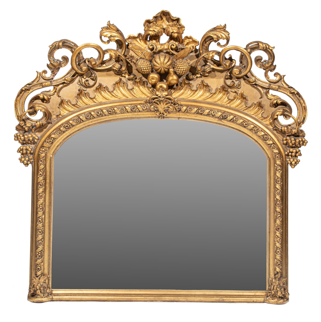 Large American Giltwood Overmantel Mirror (1 of 16)