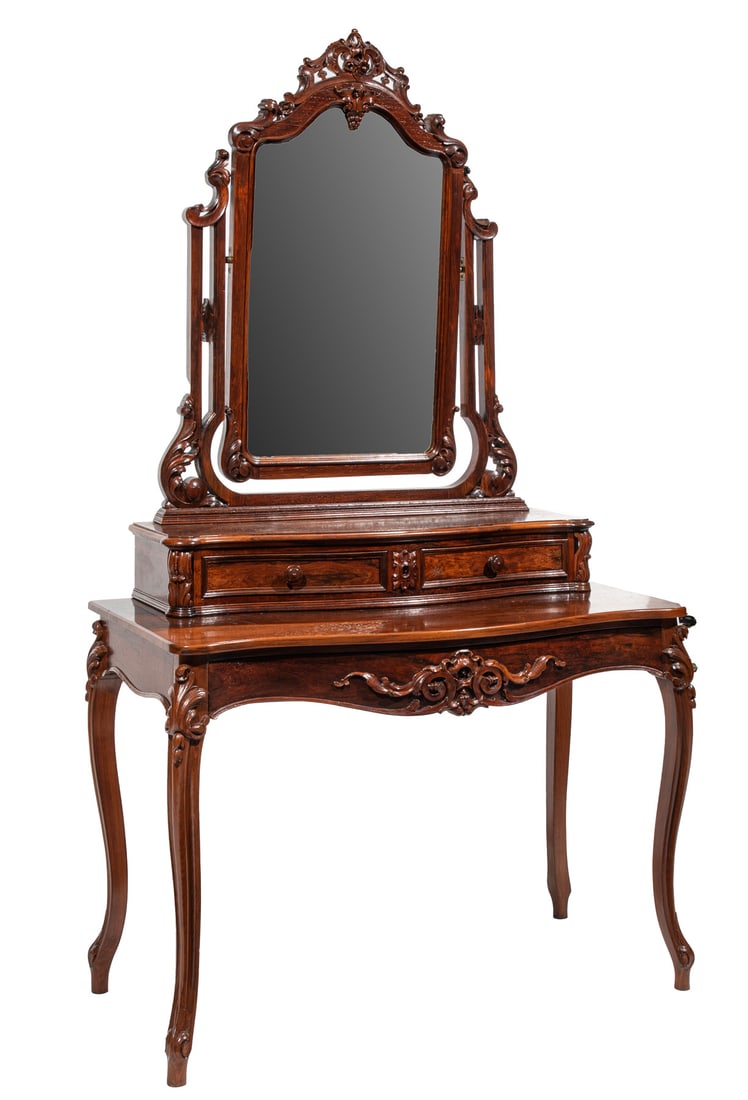 Carved Rosewood Dressing Table, attr. Baudoine (1 of 6)