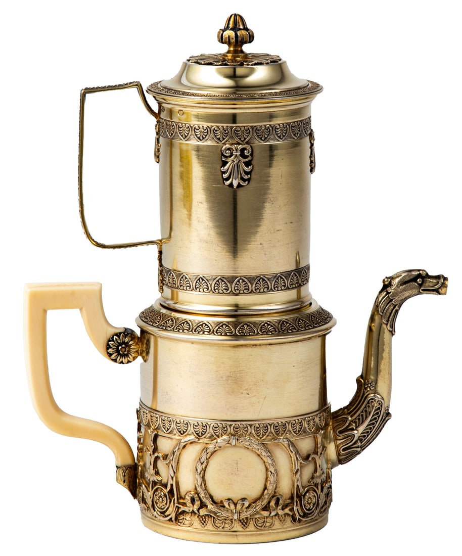 Henri Lapeyre Silver Gilt Bachelor Coffee Pot (1 of 3)