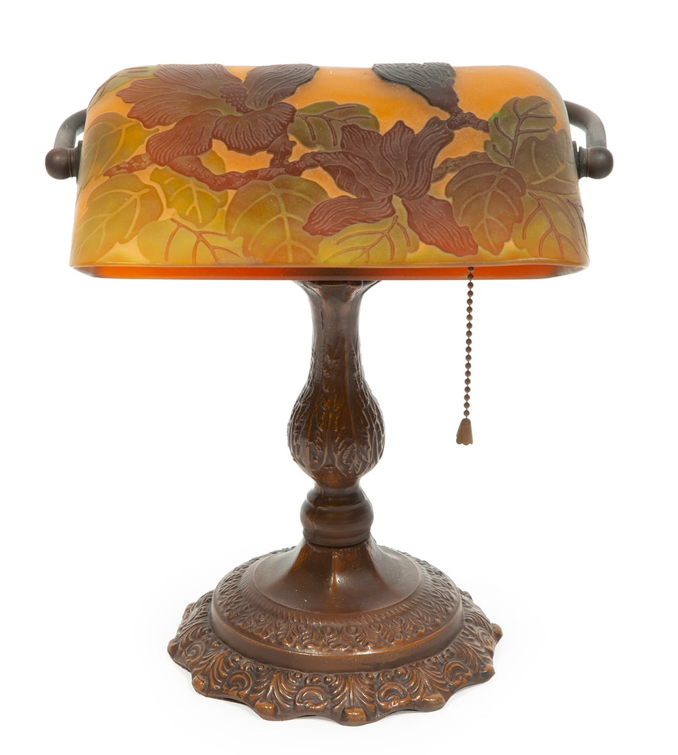 Galle-Style Cameo Art Glass Desk Lamp (1 of 12)