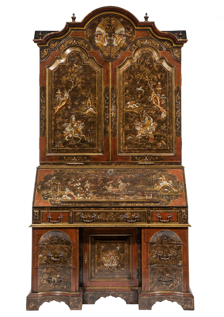 Chinoiserie Parcel Gilt Lacquer Sectretary Desk (1 of 8)