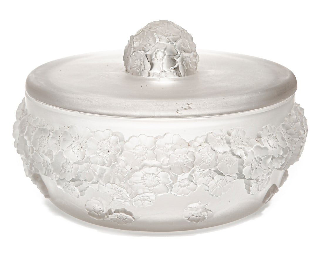 Lalique Glass "Primeveres" Lidded Box (1 of 3)