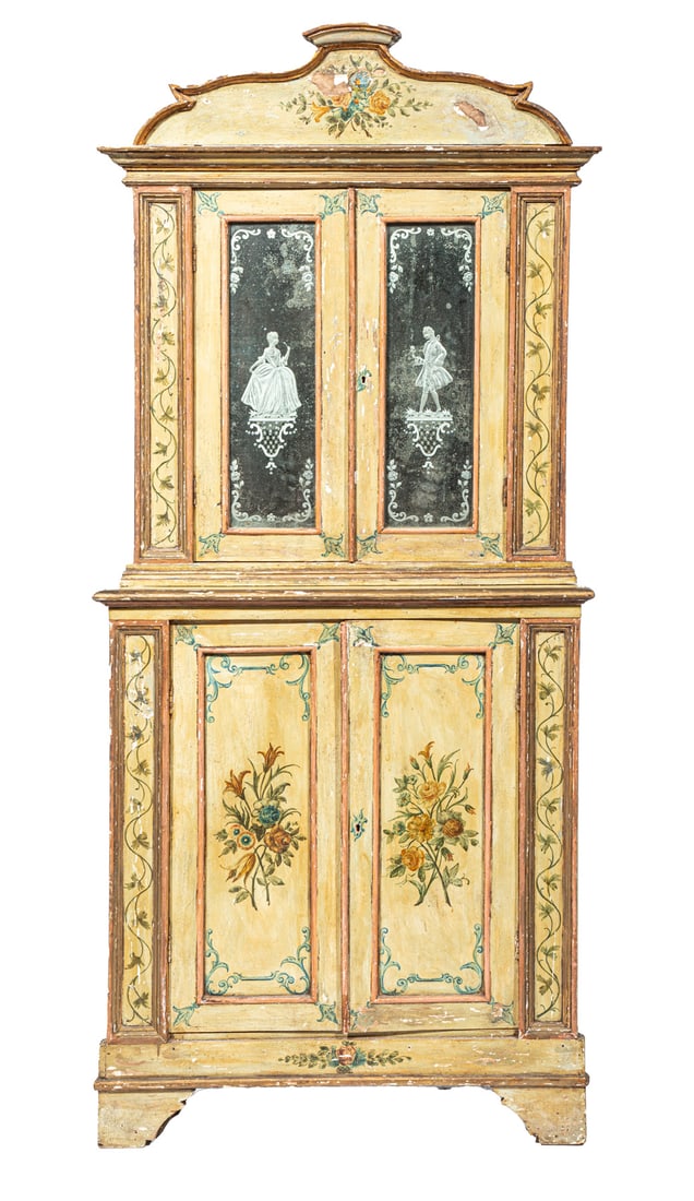 Parcel Gilt, Painted Corner Cabinet (1 of 3)