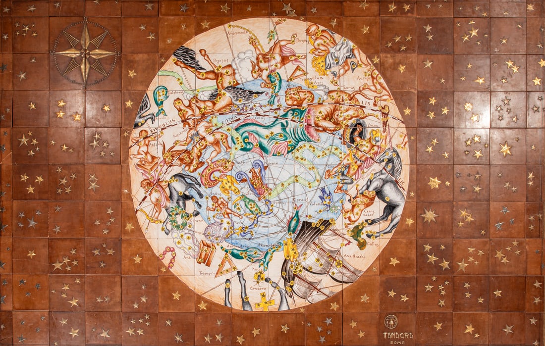 Italian Faience Tile Celestial Map Wall Mural (1 of 14)