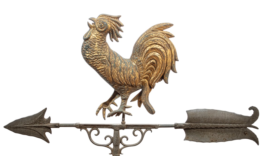 American Gilt Metal Rooster Weathervane (1 of 12)
