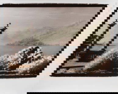 Sandra Russell Clark (American/Louisiana): Sandra Russell Clark (American/Louisiana, b. 1949), "Villa, Italy", 1986/1987, hand-colored gelatin silver print from infrared film, signed lower right, signed, titled and numbered "6/50" en verso, fr