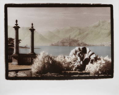 Sandra Russell Clark (American/Louisiana): Sandra Russell Clark (American/Louisiana, b. 1949), "Villa, Italy", 1986/1987, hand-colored gelatin silver print from infrared film, signed lower right, signed, titled and numbered "6/50" en verso, fr