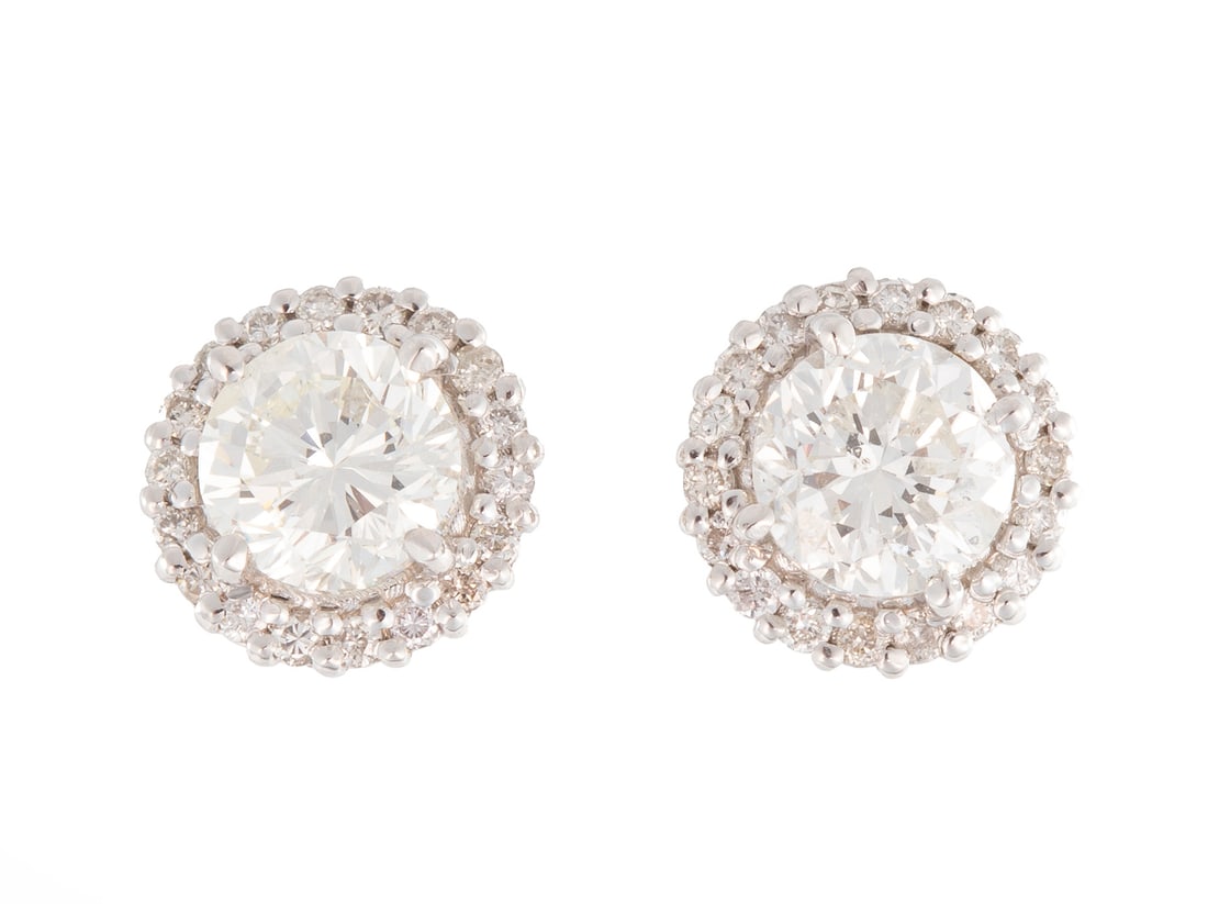 18 kt. White Gold and Diamond Stud Earrings (1 of 2)