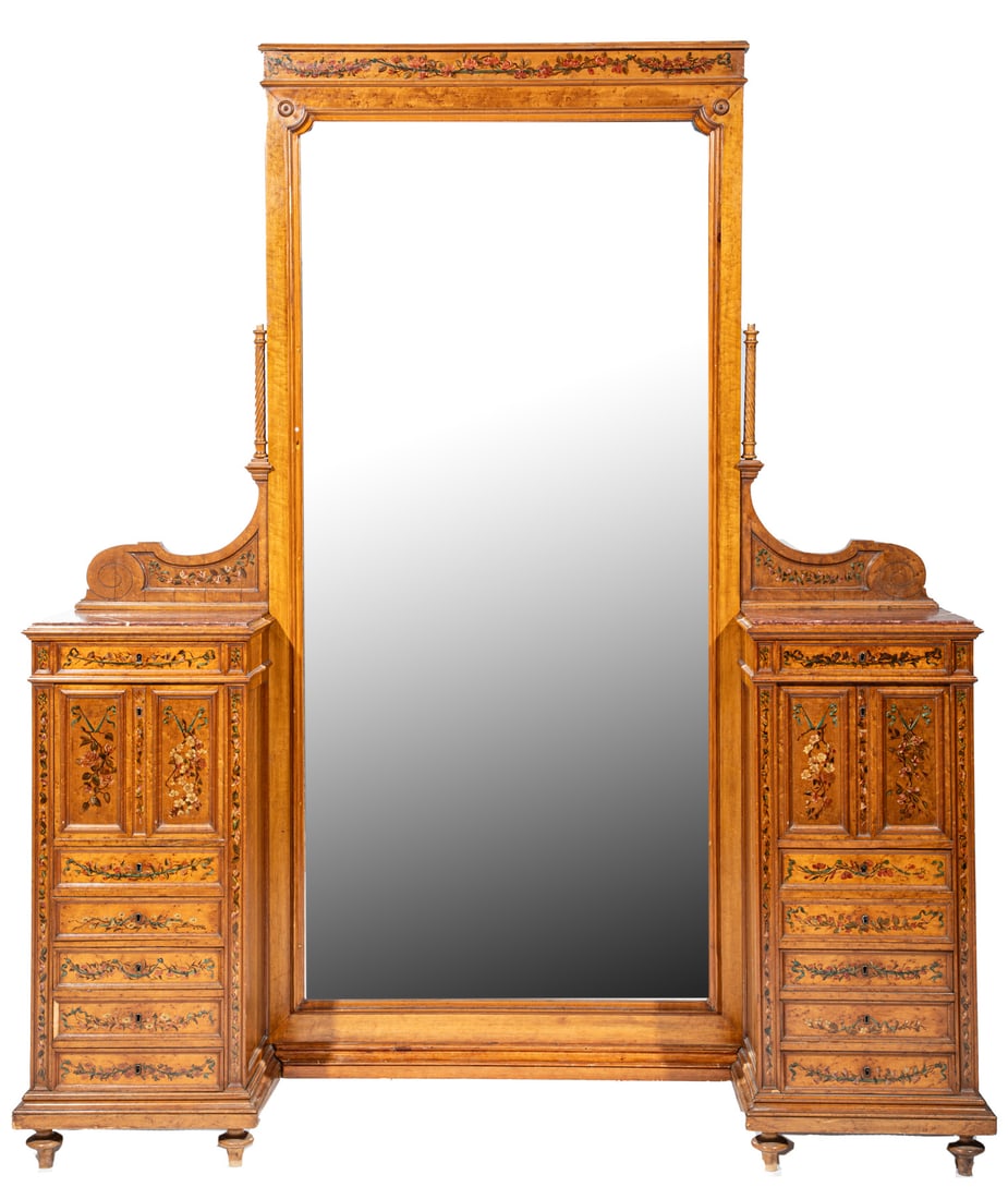 Paint-Decorated Satinwood Dresser (1 of 5)