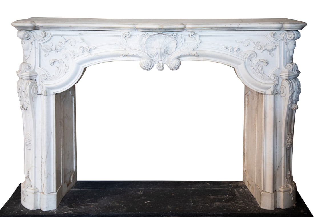 Louis XVI-Style Carved Marble Fireplace Surround (1 of 19)