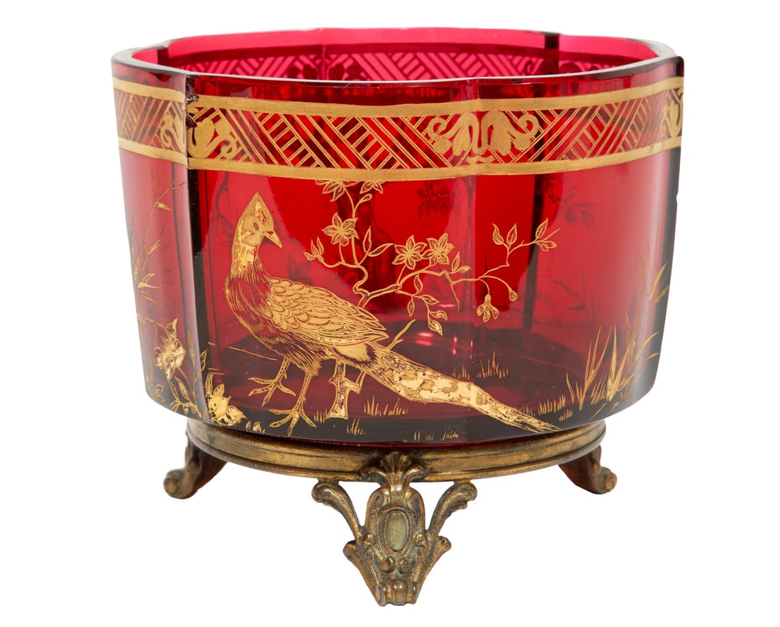 Baccarat Gilt Bronze-Mounted Ruby Glass Cachepot (1 of 6)