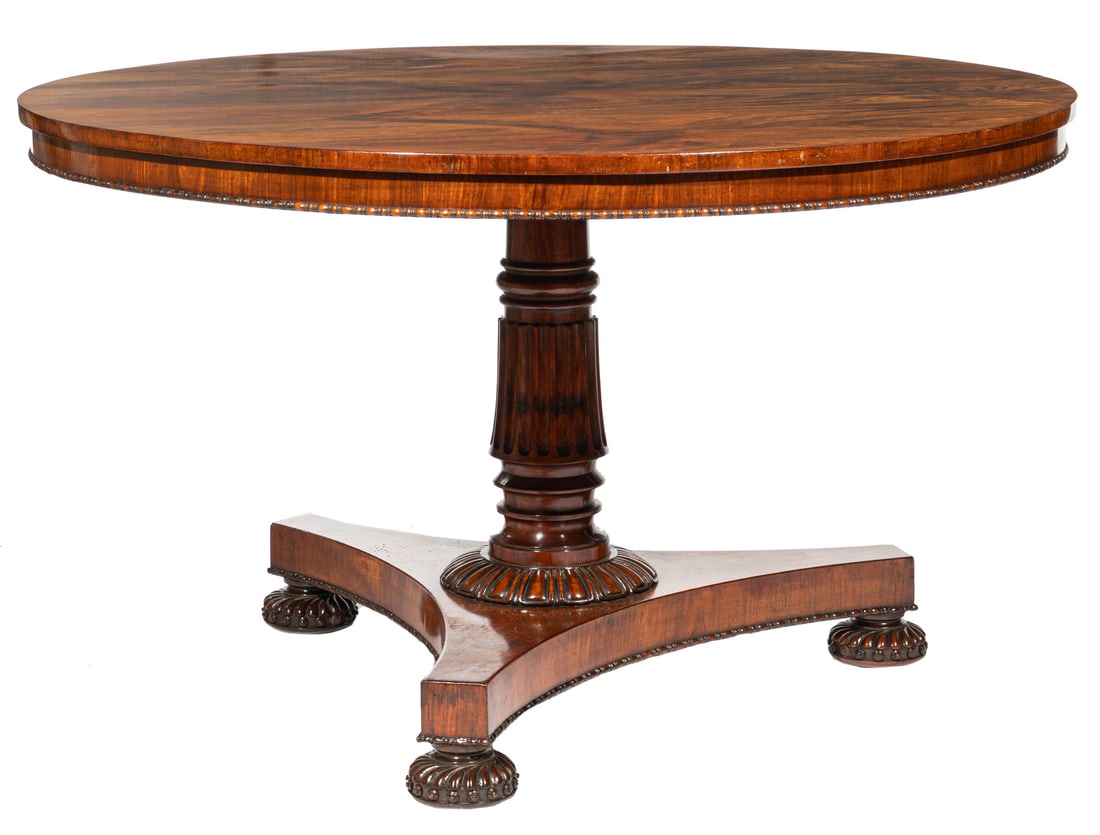 Regency Carved Rosewood Tilt-Top Center Table (1 of 4)