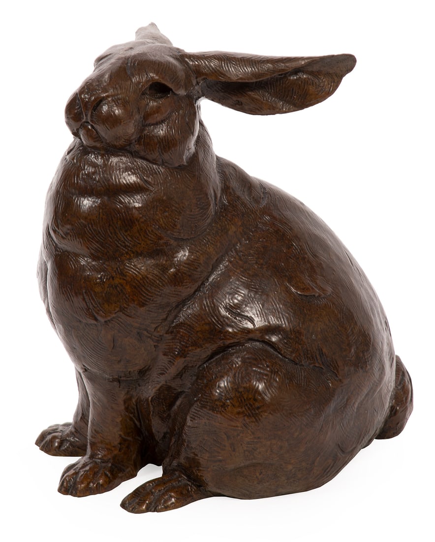 Dan Ostermiller (American/Colorado, b. 1956): Dan Ostermiller (American/Colorado, b. 1956), "R.B.", 2002, bronze, signed, dated and numbered "17/20" on proper right back leg, label with artist, title and edition on underside, h. 11 in., w. 9 1/2