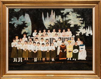 George Rodrigue "Miss Arceneaux's Girls School", 1973, oil on canvas