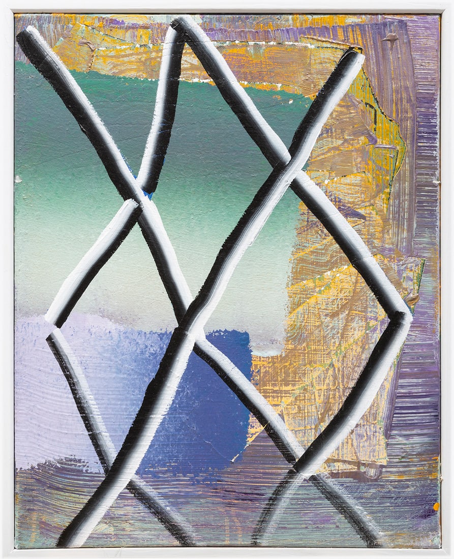 Nathan Green (American/Texas, b. 1961): Nathan Green (American/Texas, b. 1961), "Pond", 2012, acrylic on canvas, signed, titled, dated and inscribed en verso, 20 in. x 16 in., framed, overall 21 in. x 17 in. x 1 in. Provenance: Art Palace,