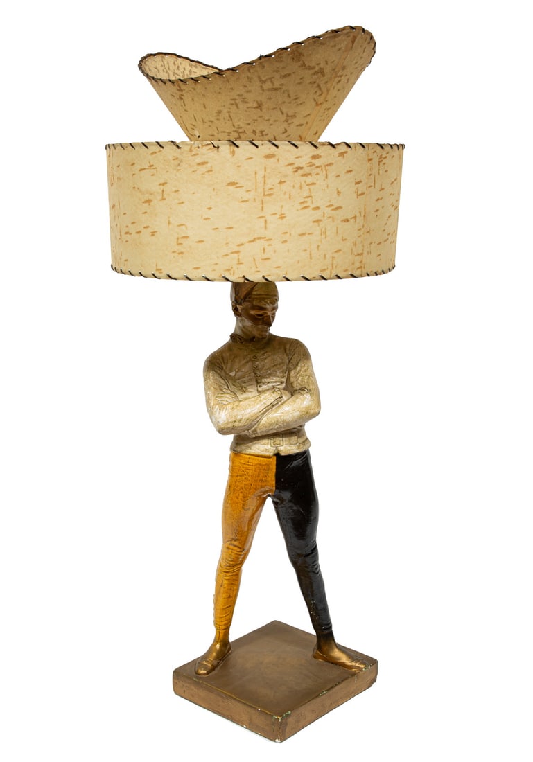 Vintage Painted Plaster Harlequin Lamp (1 of 6)