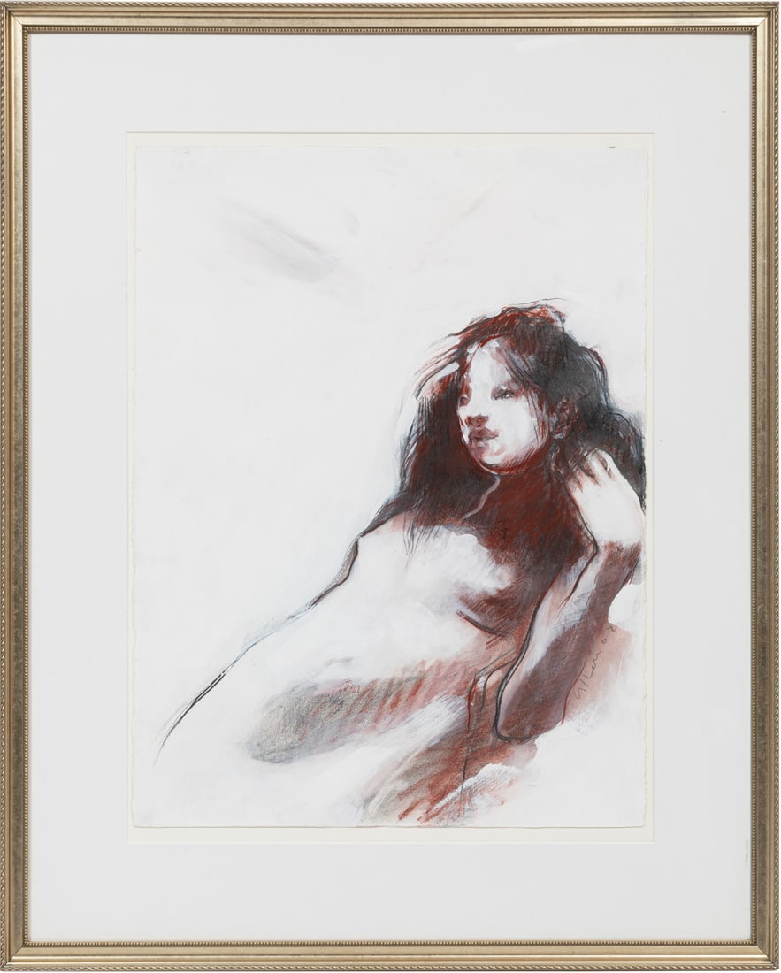 Jere Hardy Allen (American/Mississippi, b. 1944): Jere Hardy Allen (American/Mississippi, b. 1944), "Portraits of Women", 1988/1990/2003, 3 mixed medias on paper, 2 signed and dated mid-right, one signed and dated mid-left, each 30 in. x 22 1/4 in.,