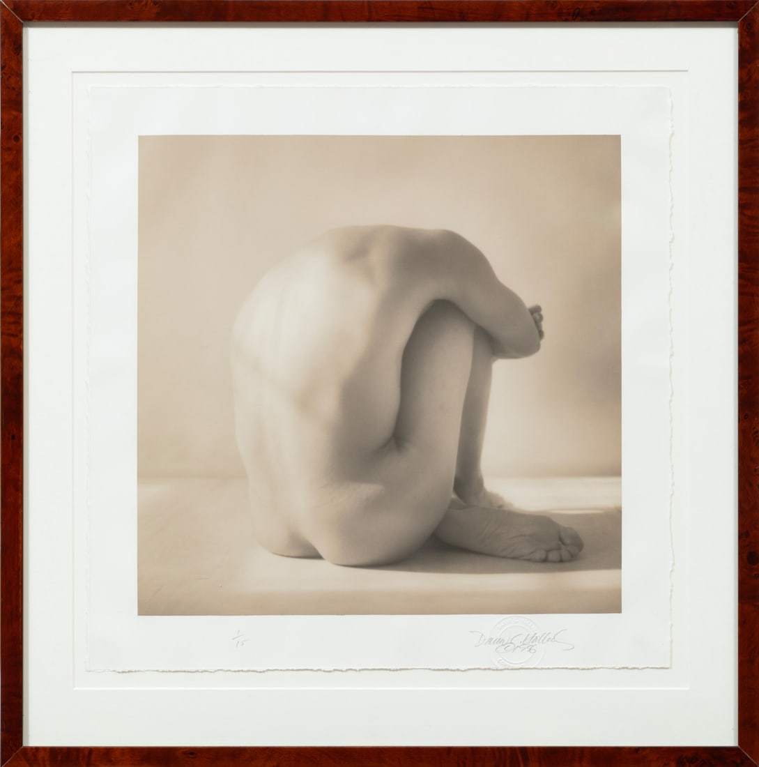 David Halliday (American/New York, b. 1958): David Halliday (American/New York, b. 1958, active New Orleans, 1991-2016), "Seated Nude", 1996, sepia-toned silver gelatin print, pencil-signed, dated and numbered "1/15" lower margin, "David C. Hall