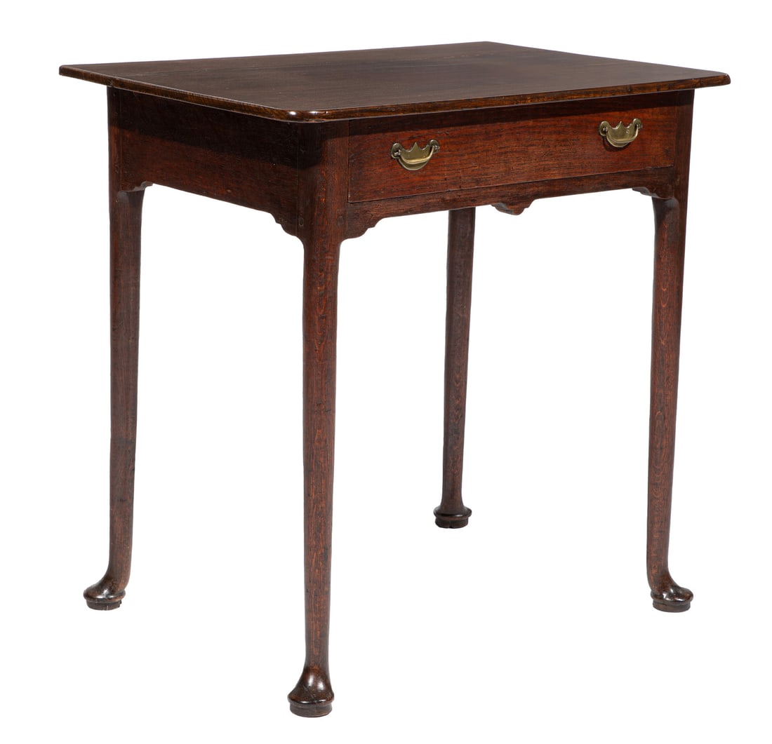 Georgian-Style Carved Oak Side Table (1 of 3)