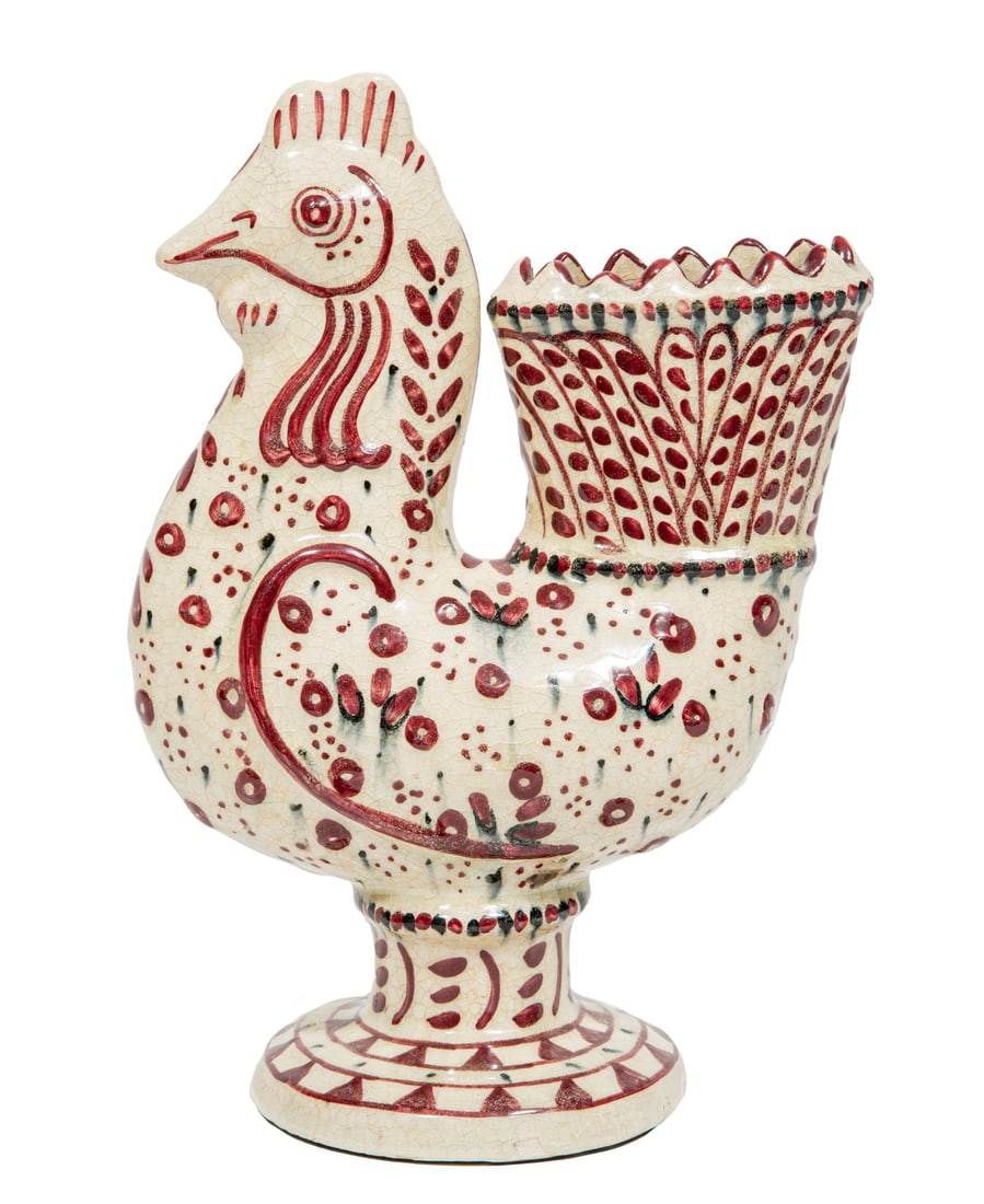 Carl Walters for Stonelain Pottery Rooster Vase: Carl Walters (American, 1883-1955) for Stonelain Pottery Rooster Vase, c. 1940, fully marked, h. 11 1/2 in., w. 8 in., d. 4 1/4 in.
