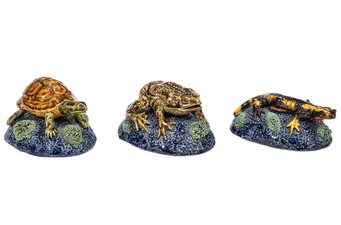 Three Continental Majolica Reptile Figures (1 of 3)