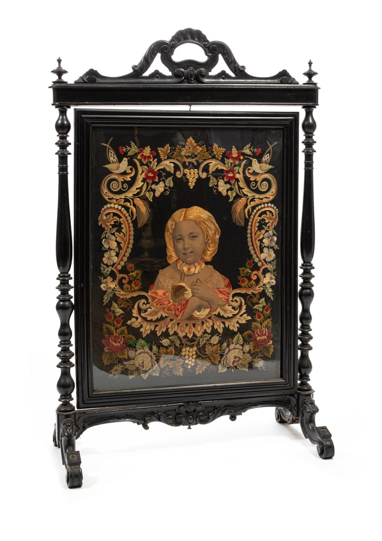 Victorian Ebonized Fireplace Screen (1 of 3)