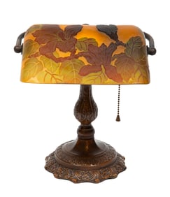 Galle-Style Cameo Art Glass Desk Lamp