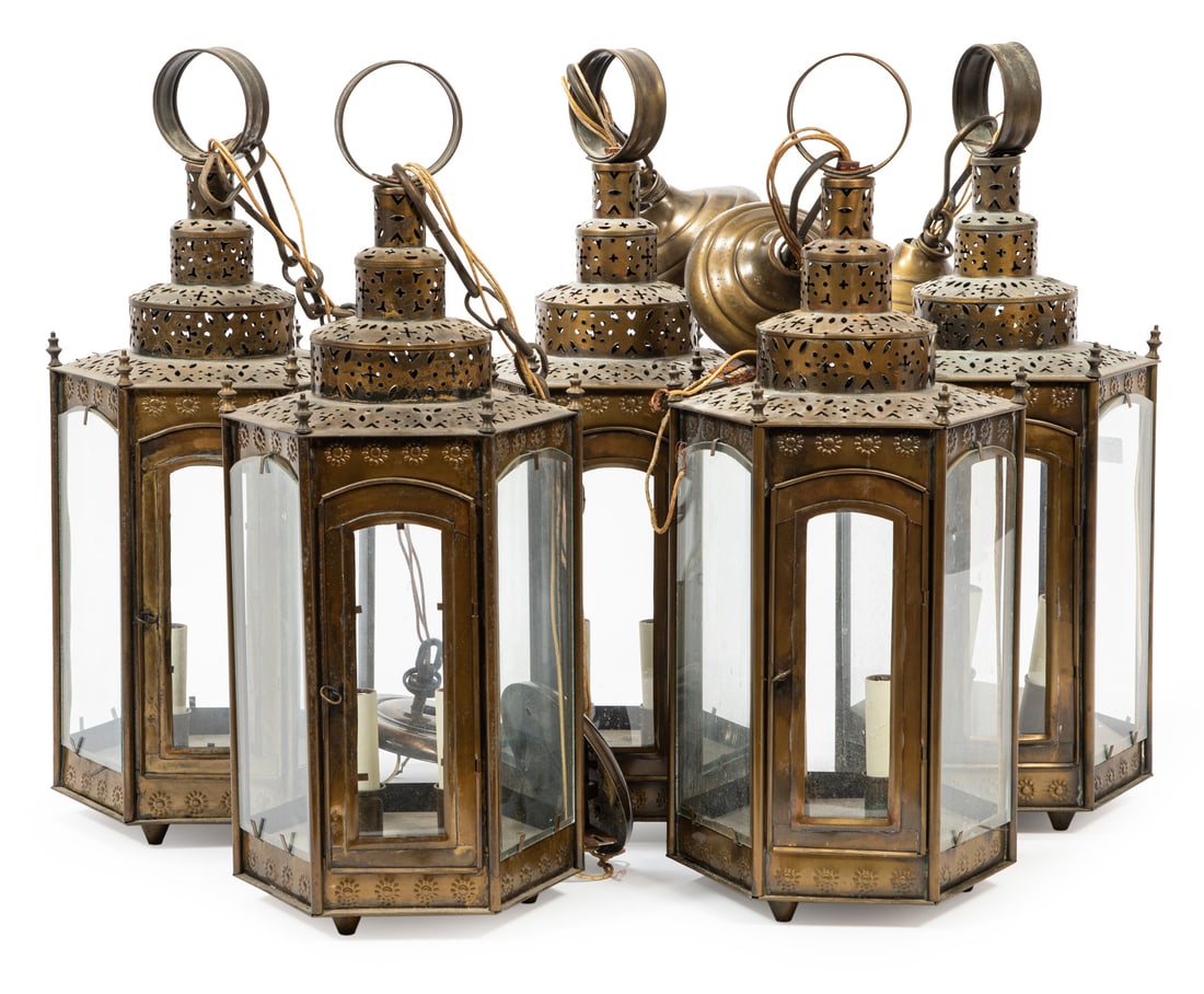 Five Brass Hall Lanterns (1 of 2)