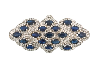 Sterling Silver, Sapphire and Diamond Ring