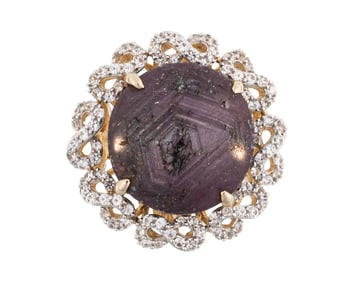 Gold Vermeil, Star Ruby and Sapphire Ring