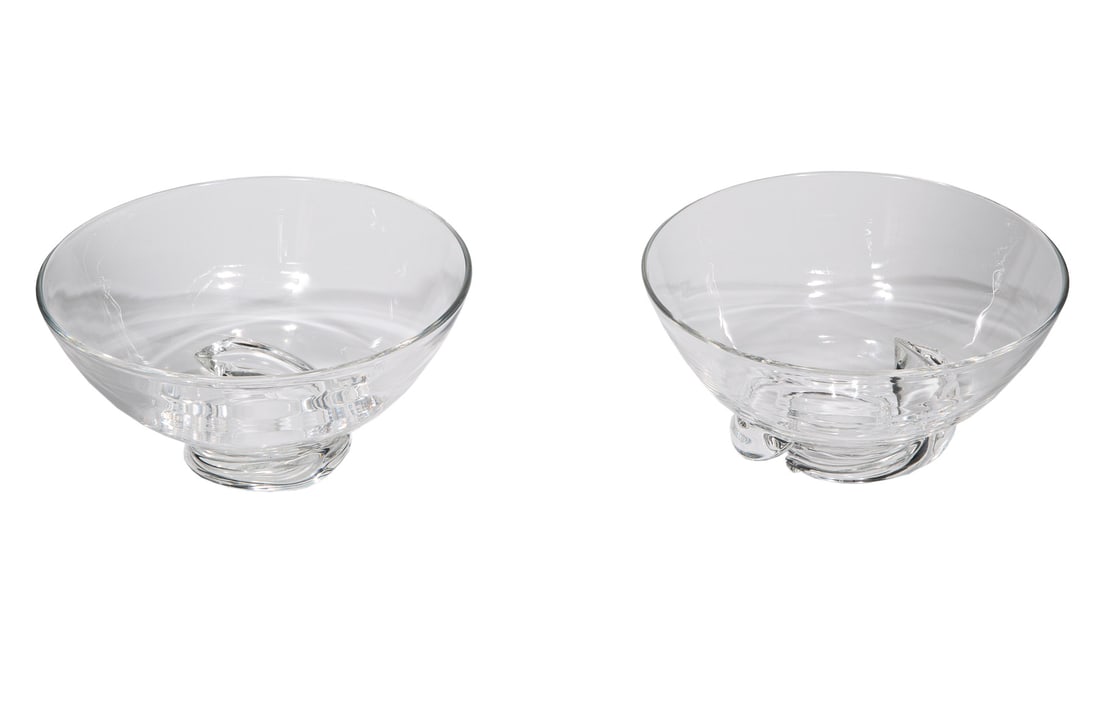 Pair of Steuben Glass 'Spiral' Bowls (1 of 5)