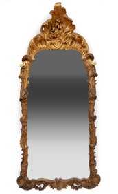 Continental Rococo Carved Giltwood Mirror
