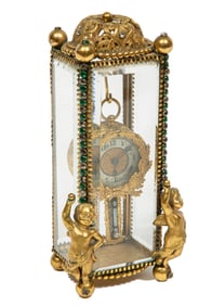 Decorative Gilt Metal Shelf Clock