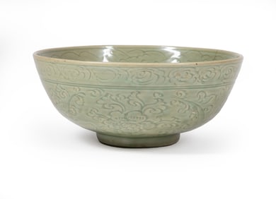 Large Chinese Celadon Porcelain Bowl