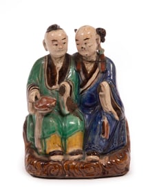 Chinese Glazed Pottery Figural Group
