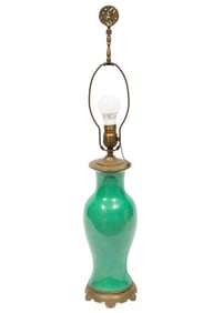 Chinese Apple Green Porcelain Baluster Vase