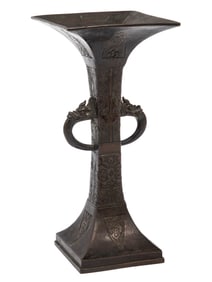 Chinese Bronze Gu Vase