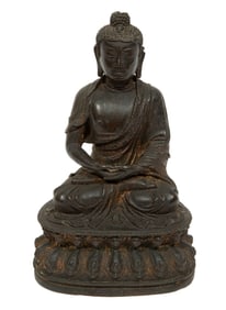 Chinese Partial Gilt Lacquered Bronze Figure