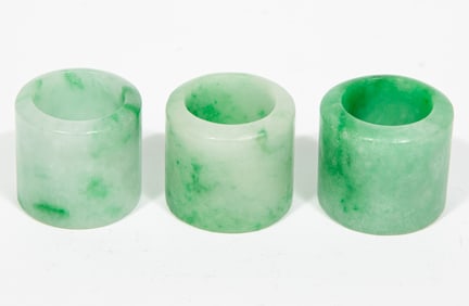 Three Chinese Jadeite Archers Rings