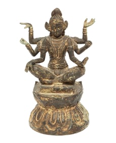 Asian Iron Figure of a Six-Armed Bodhisattva