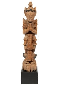 Burmese Carved Wood "Nat" Spirit Guardian