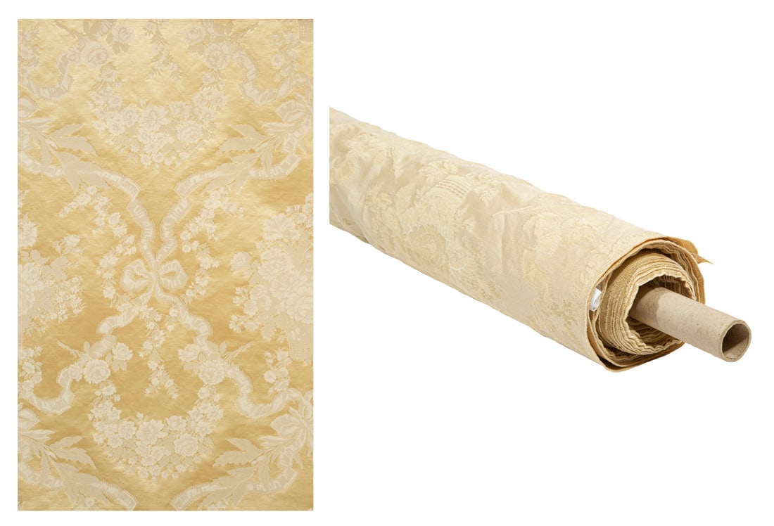 One Bolt of Louis XVI Style Gold Silk Lampas (1 of 7)
