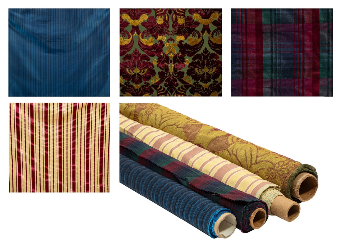 Four Bolts of Fine Velvet and Silk Fabric (1 of 14)