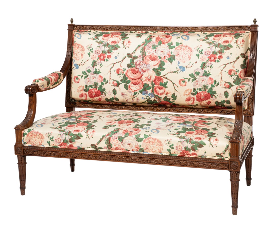 Louis XV-Style Carved Walnut Settee (1 of 3)