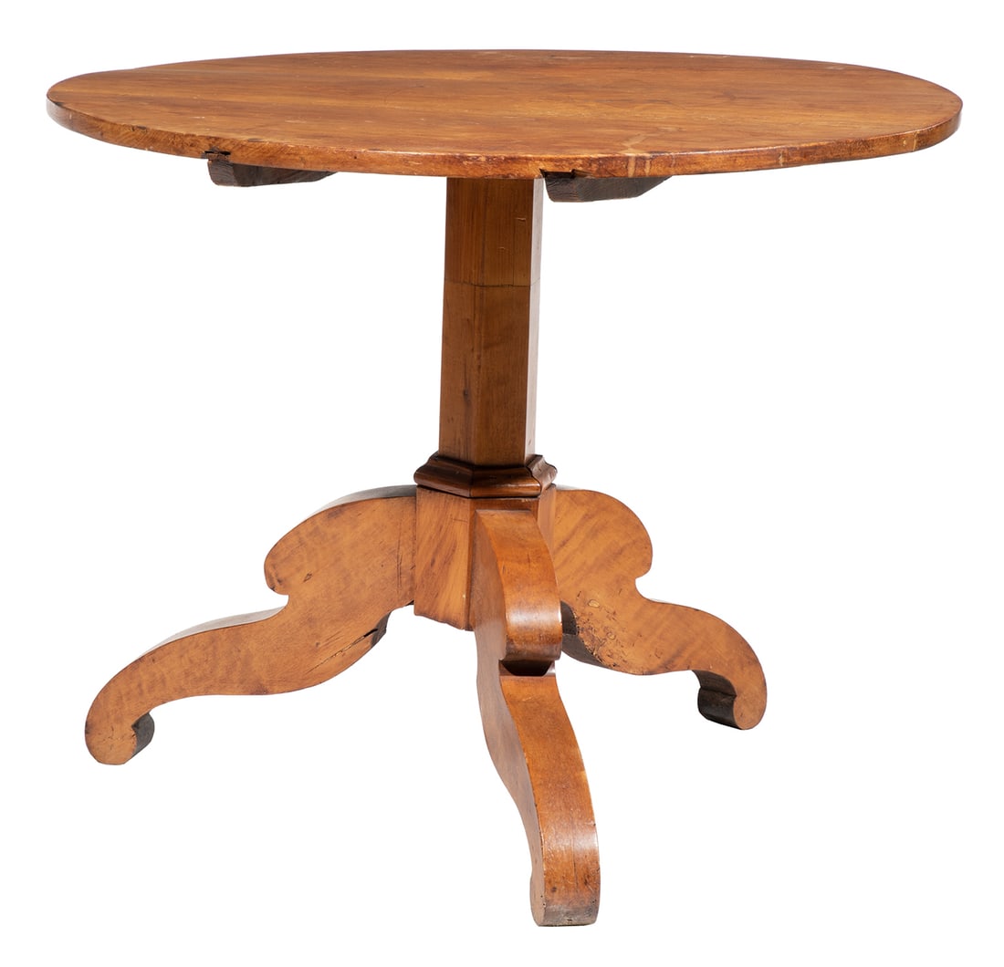 Biedermeier-Style Carved Fruitwood Center Table, 19th c. (1 of 9)