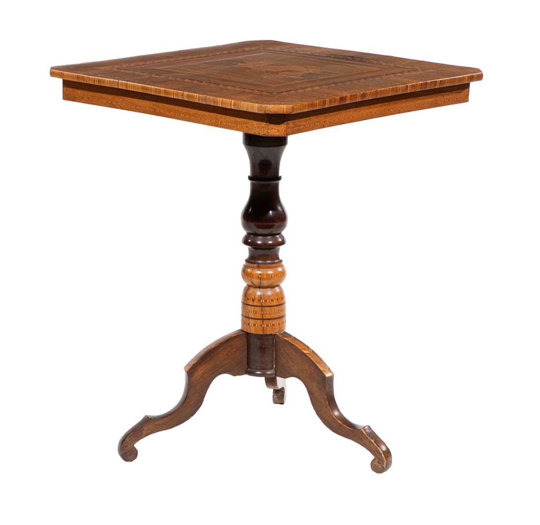 Dutch Marquetry & Mixed Woods Side Table, late 18th/ early 19th c. (1 of 3)