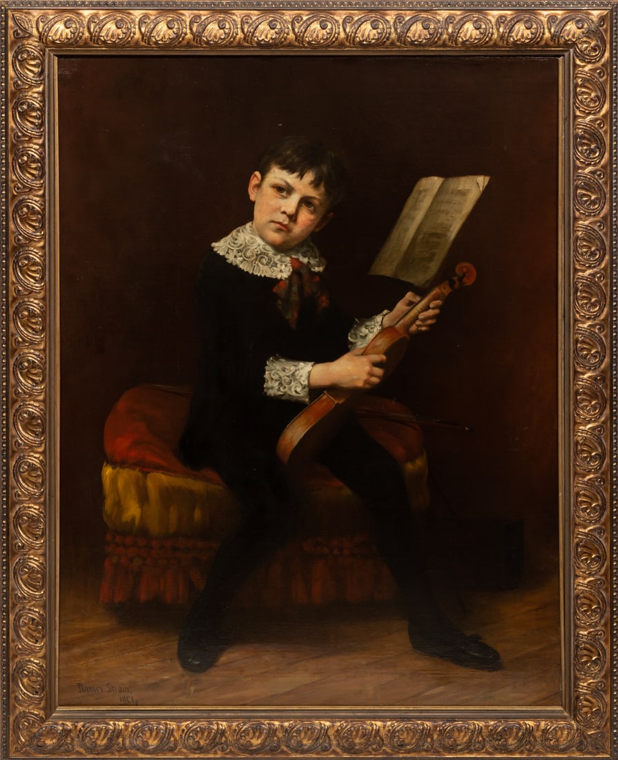 Daniel Strain "Boy with a Violin", 1891, oil on canvas (1 of 3)