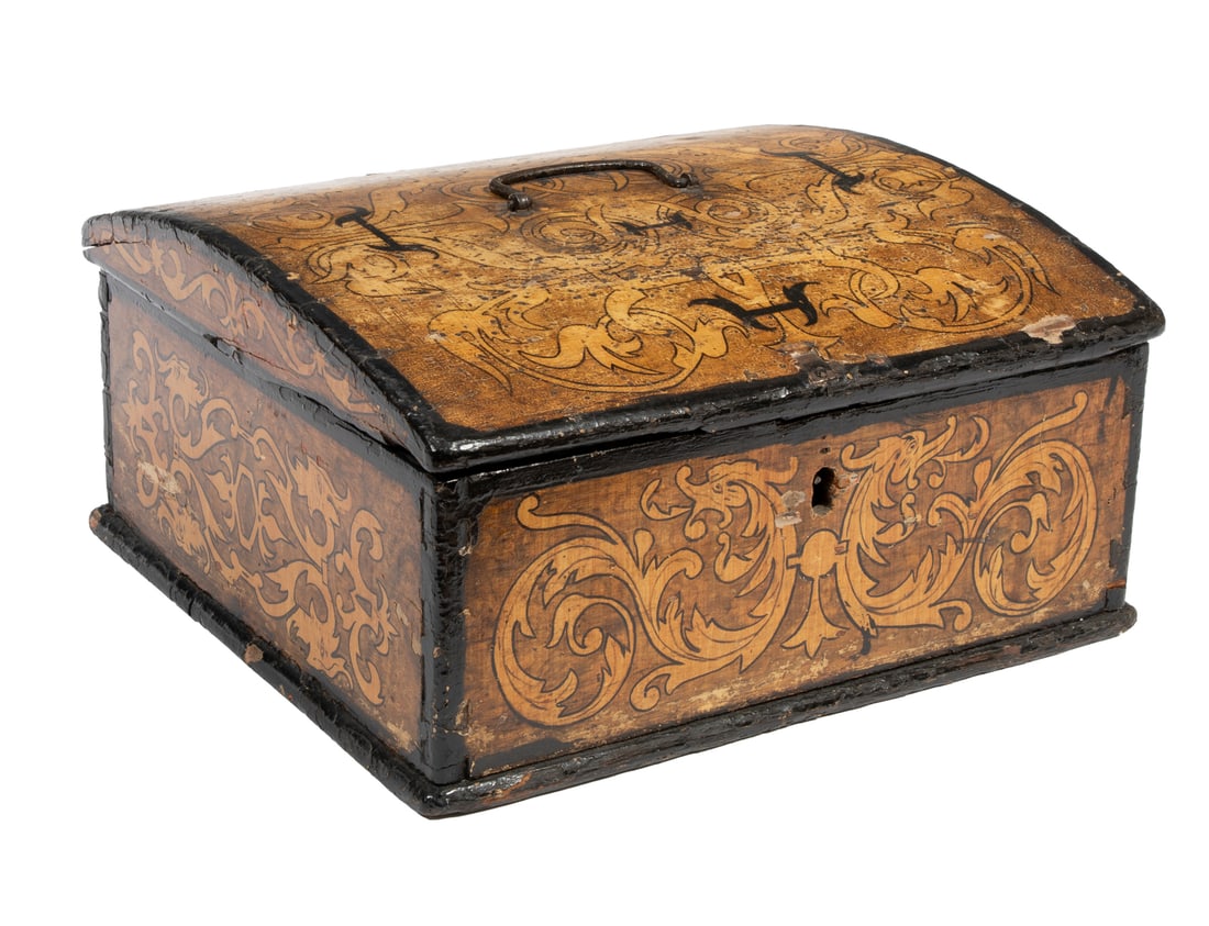 Continental Painted Documents Box, 19th c. (1 of 3)
